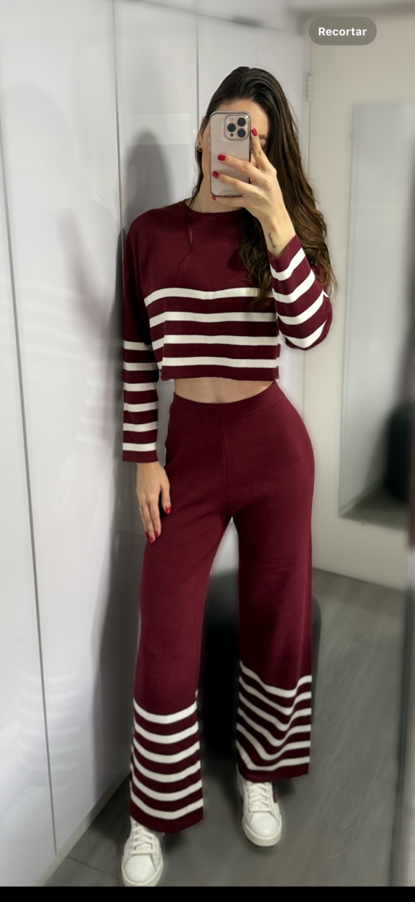 SET VINO CON RAYAS BLANCAS - Imagen 2